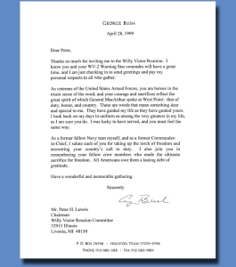 Letter from President George Walker Bush